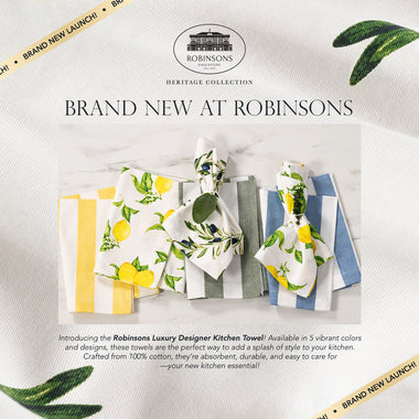 Introducing the Robinsons Luxury Designer Kitchen Towel Collection