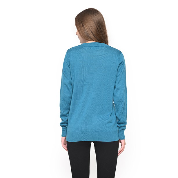 Ladies Round Neck Cabled - Top Sweater