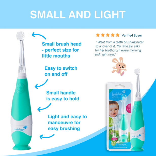 Brush-baby Baby Sonic Electric Toothbrush 0-3 yrs (Teal)