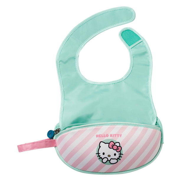 B.box Hello Kitty Travel Bib + Silicone Spoon - Candy Floss