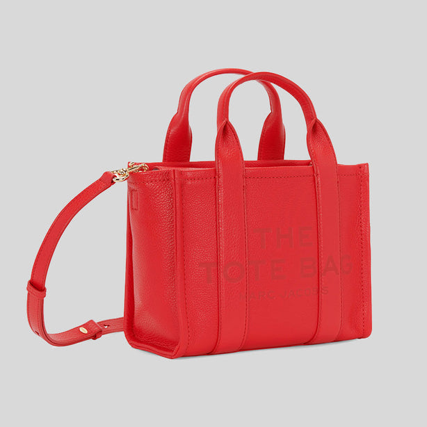 Marc Jacobs Leather The Tote Mini Traveler Tote Bag True Red RS-H009L01SP21