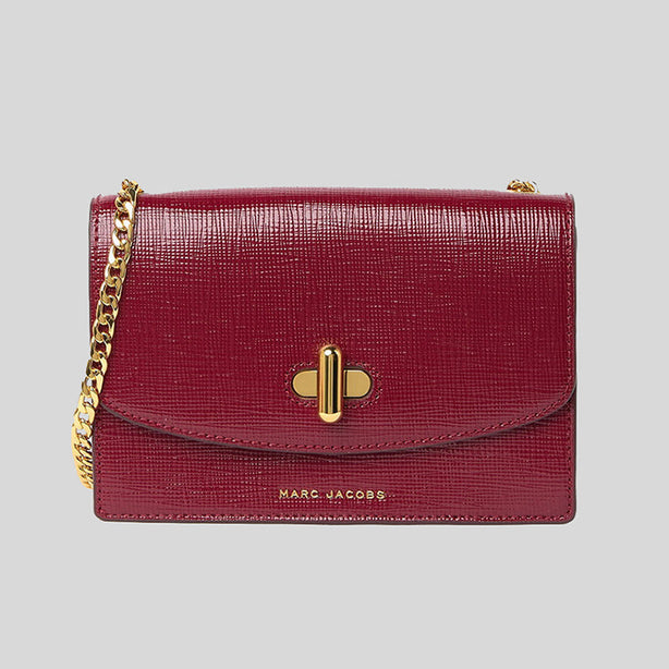 Marc Jacobs The Turnlock Leather Crossbody Bag Syrah RS-M0016669