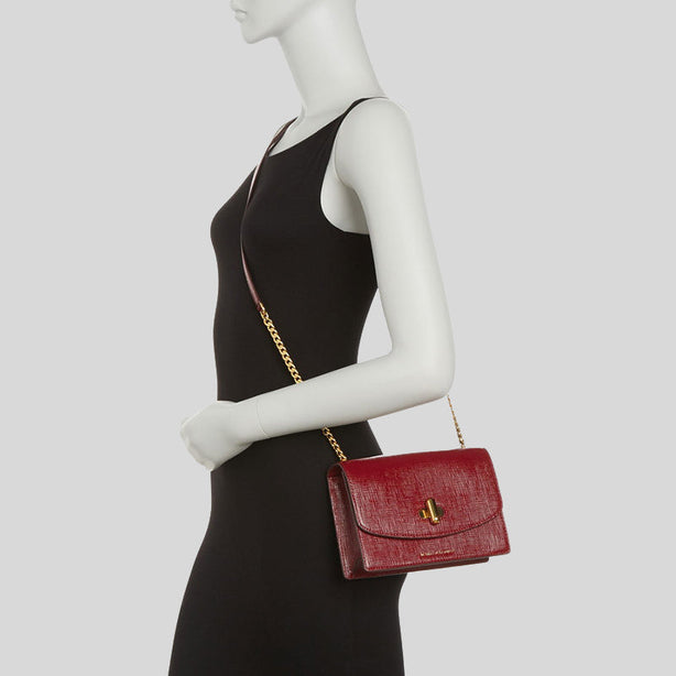 Marc Jacobs The Turnlock Leather Crossbody Bag Syrah RS-M0016669