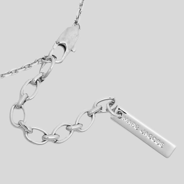 Marc Jacobs Coin Crystal Pendant Necklace Silver RS-M0012398