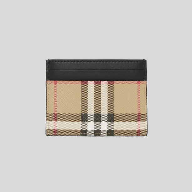 Burberry Vintage Check And Leather Card Case Archive Beige/Black RS-80654831