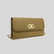 Salvatore Ferragamo Grained Calf Chain Crossbody Bag Clutch Camel RS-753035