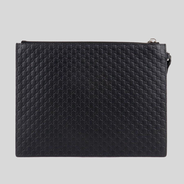 Gucci Unisex Micro GG Leather Clutch Black RS-544477