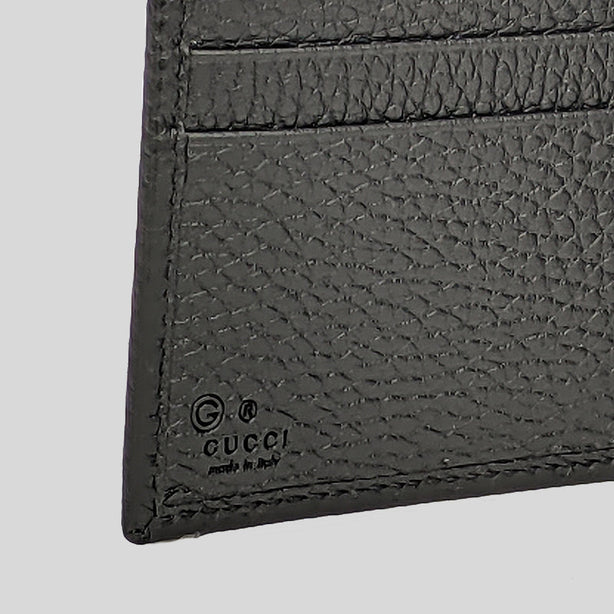 GUCCI Interlock GG Bifold Leather Wallet Black RS-615525