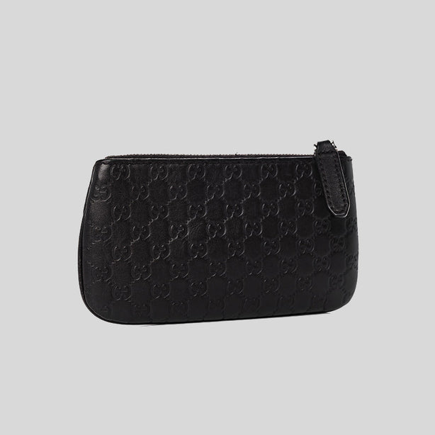 Gucci GG Microguccissima Pouch With Keyring Black RS-544476