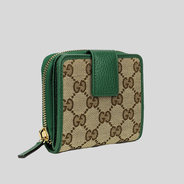 Gucci Women's Signature GG Small Bifold Wallet Green RS-346056