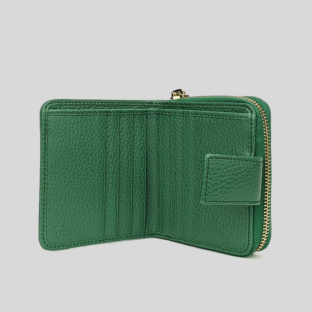 Gucci Women's Signature GG Small Bifold Wallet Green RS-346056