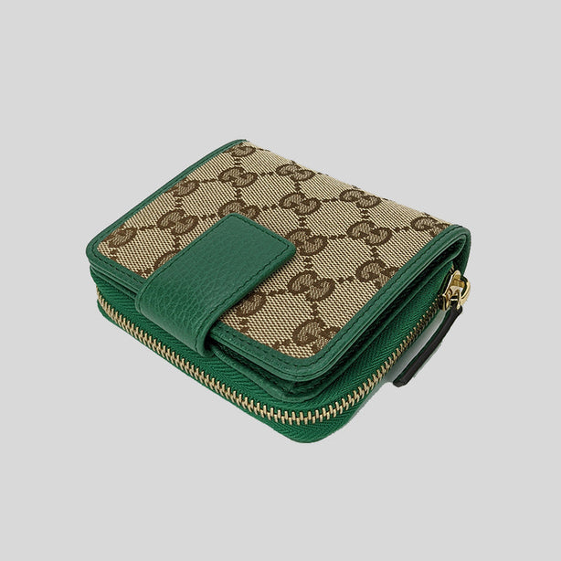 Gucci Women's Signature GG Small Bifold Wallet Green RS-346056