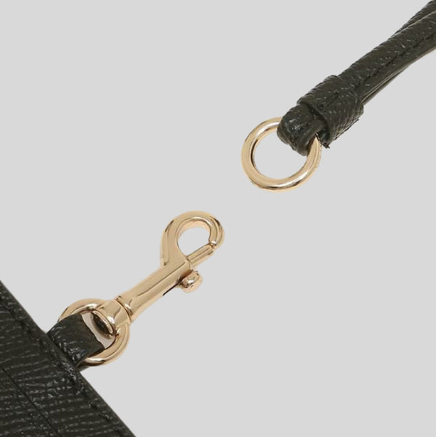 Coach ID Lanyard In Crossgrain leather Black RS-57311