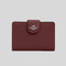 Coach Medium Corner Zip Wallet In Crossgrain Leather Wine Silver Hardware RS-6390