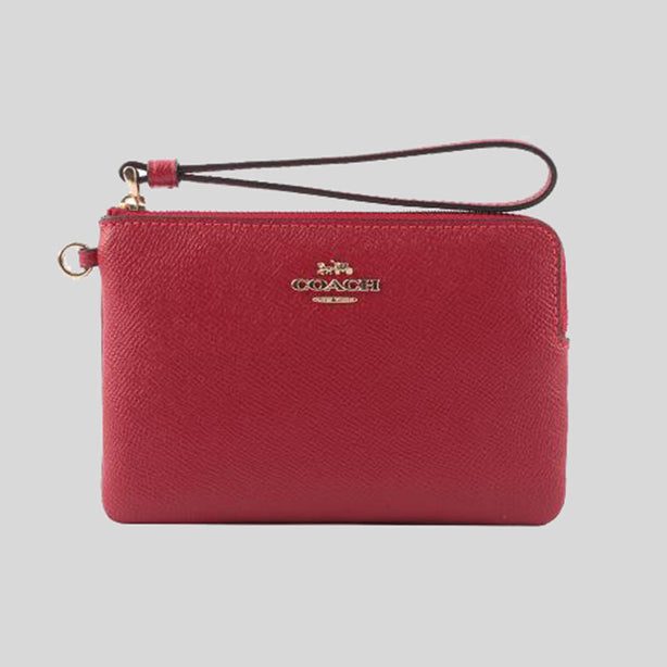 Coach Boxed Corner Zip Wristlet 1941 Red RS-CF359