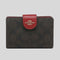 Coach Medium Corner Zip Wallet In Signature Canvas Dark Brown Red RS-C0082