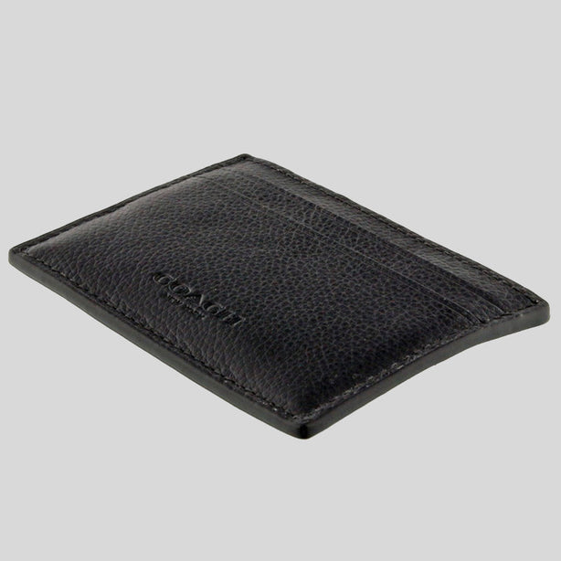 Coach Money Clip Card Case In Calf Leather Black RS-F75459