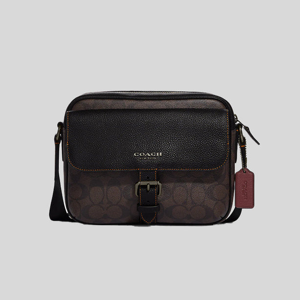 Coach Hudson Crossbody In Signature Canvas Mahogany RS-CB846