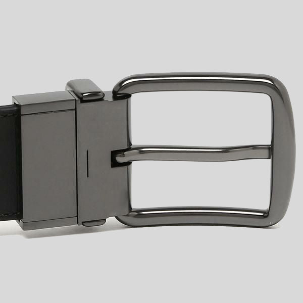 Coach Men's Wide Harness Cut-To-Size Reversible Signature Coated Canvas Belt Charcoal/Black RS-F64839