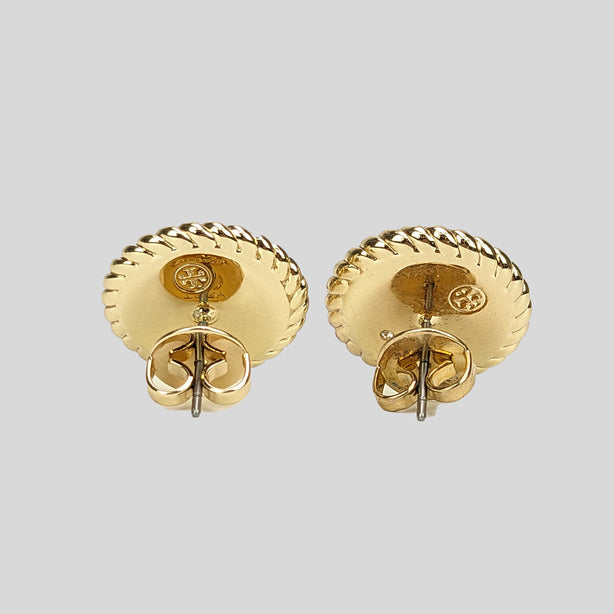 Tory Burch Rope Logo Resin Earring Tory Gold Clear RS-139831