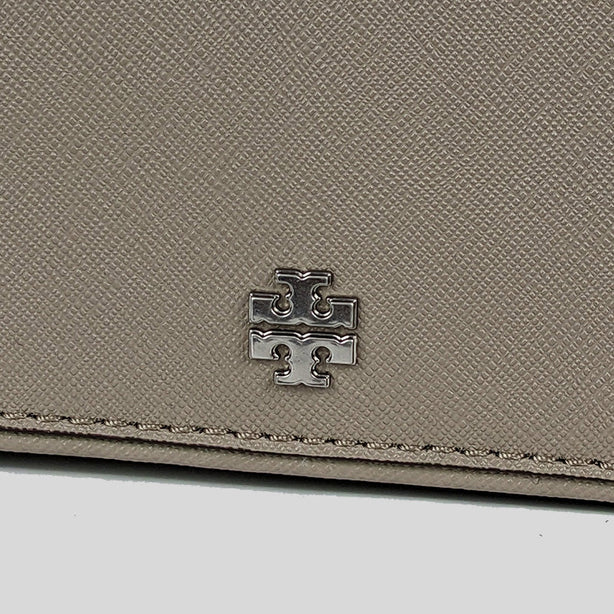 Tory Burch Emerson Saffiano Leather Crossbody Shoulder Bag Gray Chalk RS-134839