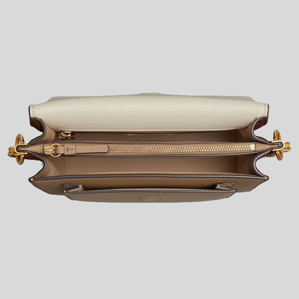 6989 TORY BURCH Robinson Convertible Shoulder Bag ALMOND NATURAL