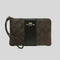 Coach Corner Zip Wristlet In Signature Canvas Brown Black RS-58035