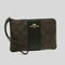 Coach Corner Zip Wristlet In Signature Canvas Brown Black RS-58035