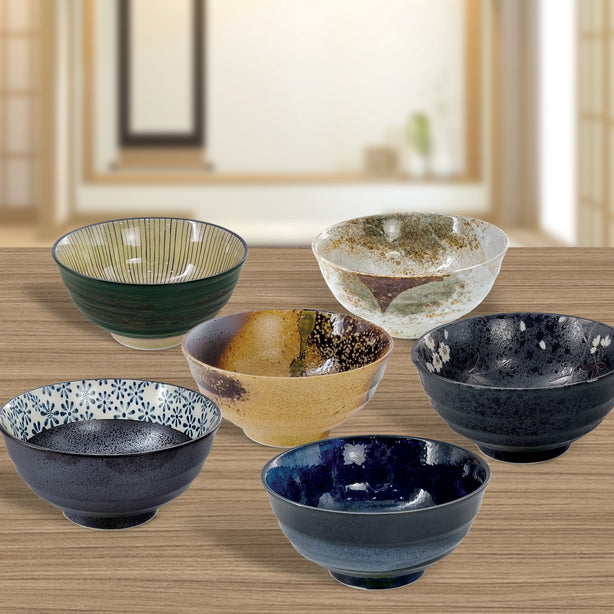 Tsuru Seasonal Japanese Tableware Collection 6.69 Inch Noodle Bowl, Sac050