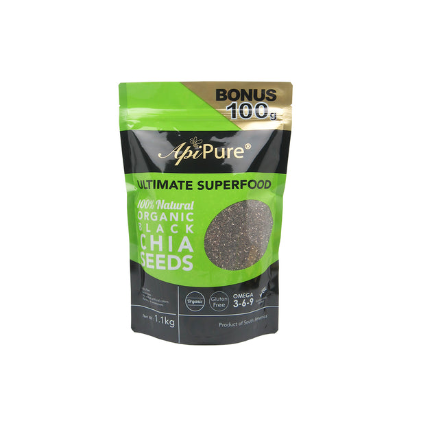 ApiPure Organic Black Chia Seeds 1.1kg