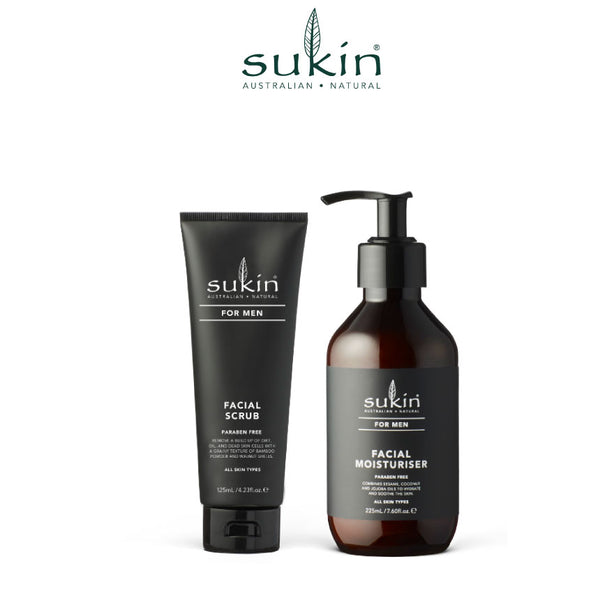 Sukin Men Scrub (125ml) + Men Facial Moisturiser (225ml)