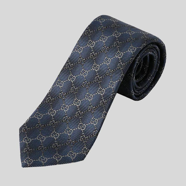 GUCCI Signature Logo GGWEB Silk Tie Wire Blue RS-408869