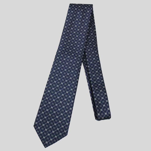 GUCCI Signature Logo Micro GGWEB Silk Tie Navy RS-386489