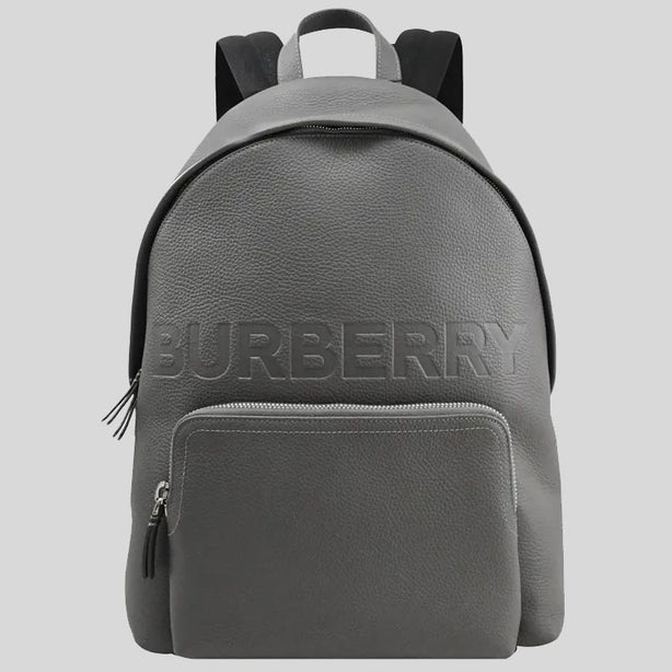 Burberry Abbeydale Unisex Leather Logo Backpack Charcoal Grey RS 80528 Robinsons Singapore