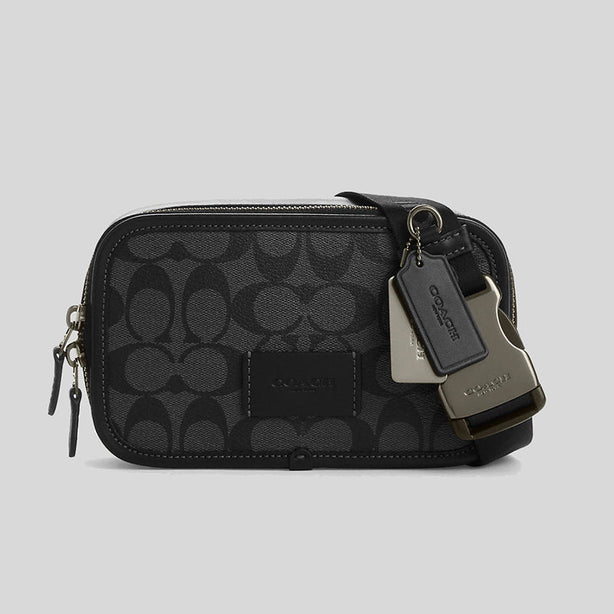 Coach Wyatt Belt Bag In Signature Canvas Charcoal/Black RS-CM106