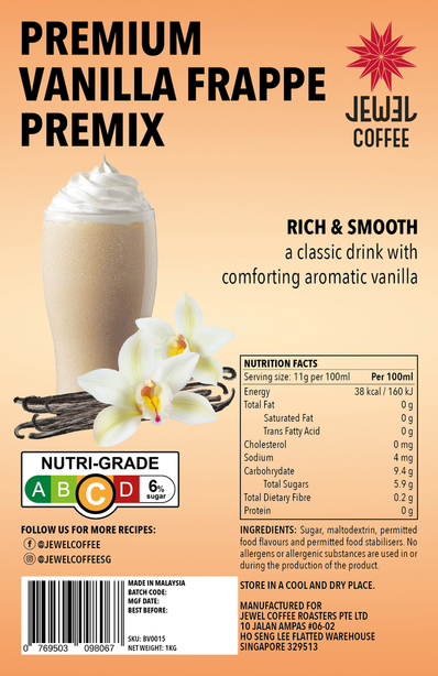 Jewel Coffee Premium Vanilla Frappe Premix 1kg