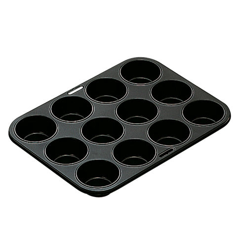 Ibili Non-Stick Muffin Pan 12 Cups, 35X27X3.2Cm, Moka