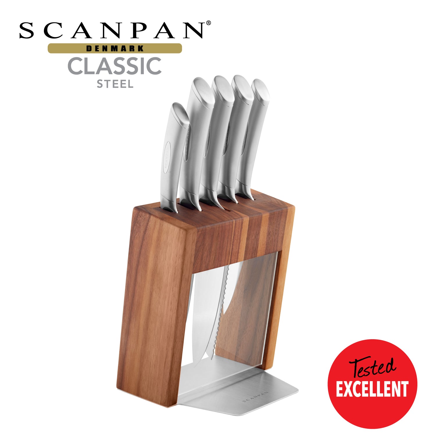 Scanpan Kalo 6 Piece Knife Block Set - Oak