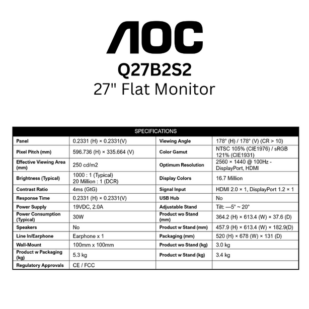 AOC Q27B2S2 27