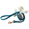 LEASh Pet Leash Biothane - Ocean Blue Rose Gold Hardware