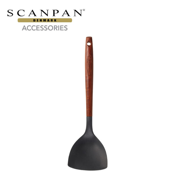 SCANPAN 31cm Wok Turner, Silicone/Carbonized Ash