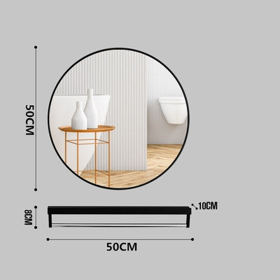 Round Mirror with Shelf