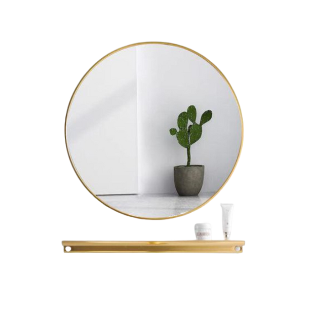 Round Mirror with Shelf