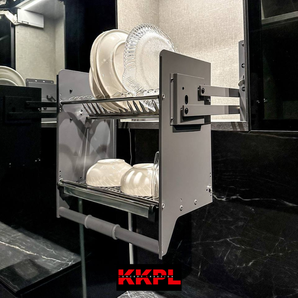 KKPL Kitchen Cabinet Pull Down Elevator Rack  Basket