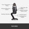 Logitech For Creators Blue Yeti X Professional Condenser USB Microphone with High-Res Metering, LED Lighting for Recording, Streaming, Gaming, Podcasting on PC and Mac, with Blue VO!CE Effects