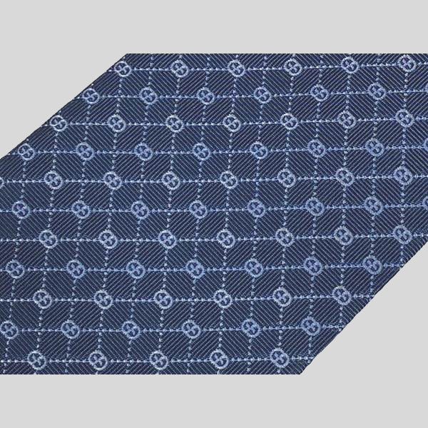 GUCCI Signature Logo Micro GGWEB Silk Tie Blue RS-386489