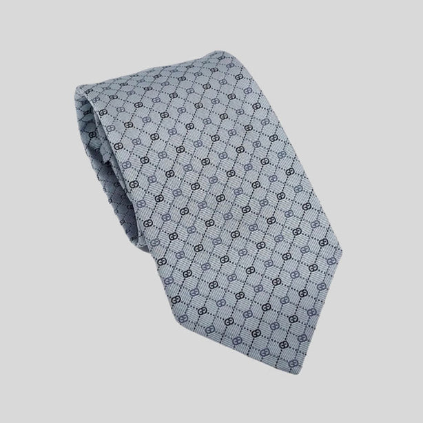 GUCCI Signature Logo Micro GGWEB Silk Tie Ice Blue RS-386489