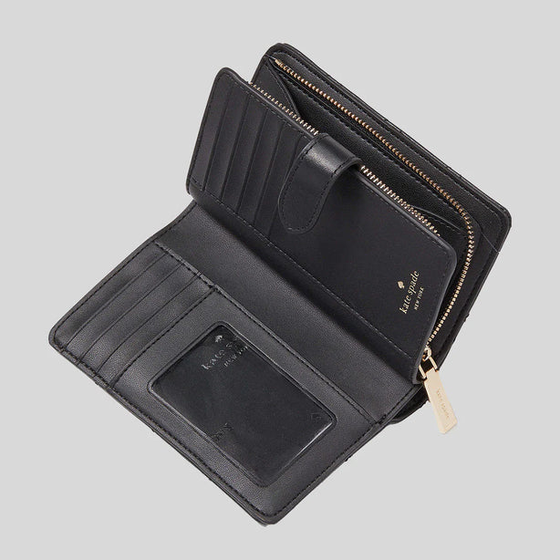 KATE SPADE Carey Medium Compact Bifold Wallet Black RS KG424 Robinsons Singapore