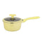 La gourmet Shogun Furano 18cm Non-stick Saucepan with Silicone Rim Glass (Yellow)