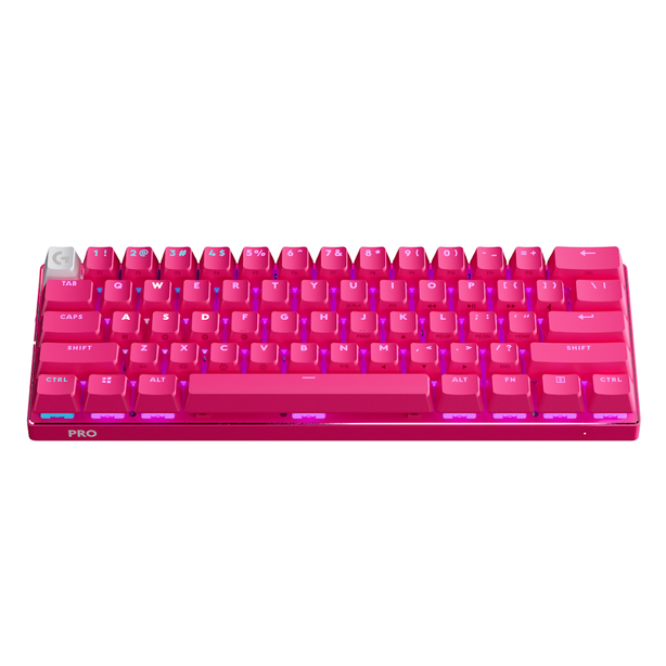 Logitech G Pro X 60 Lightspeed Bluetooth Wireless 60 Percent Keyboard Magenta (Gx-Brown)